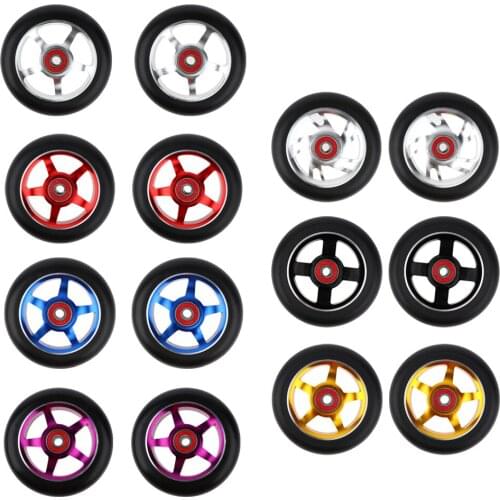 2pcs/set Aluminum Alloy 100mm Pro Stunt Scooter Wheels with Bearing Kick Scooters Scooter Parts Wheels Replacements Accessories