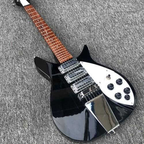 2020 custom 325 electric guitar, black paint. 527 chord distance, flat piano bridge, rosewood fingerboard, postage