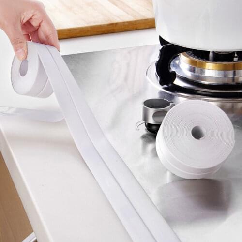3.2m Kitchen Sink PVC Waterproof Sticker Anti-mold Waterproof Tape Bathroom Countertop Toilet Gap Self-adhesive Seam Stickers