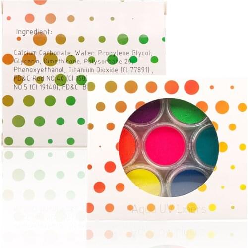 5 sets water activated eyeliner private label rainbow neon creamy eye liner kit custom wholesale