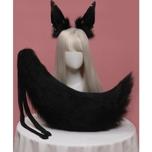 Handmade Fox Ear Wolf Tail Anime Accessories Cosplay Halloween Costume Ball Party Props Female Adult Childrens Toys