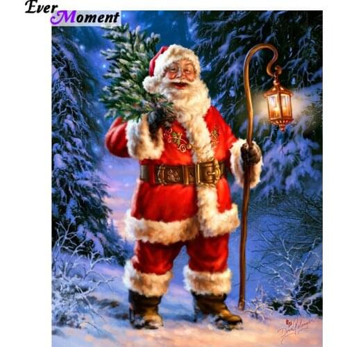 Free Shipping Santas Christmas Tree Diamond Embroidery Needlework Diamond Painting Cross Stitch 3D 5D Rhinestones Mosaic ASF037