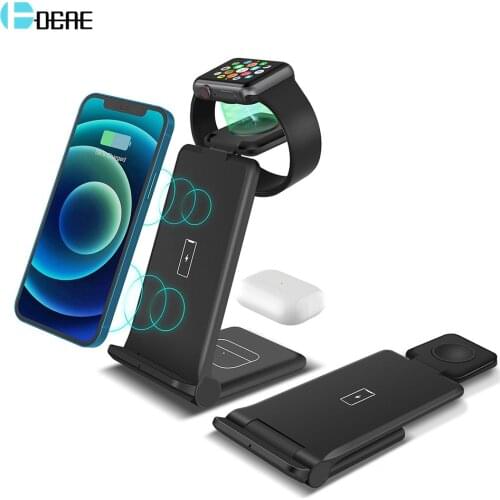 20W Qi Wireless Charger 3 in 1 Fast Charging Dock Station for Apple Watch 6 SE 5 4 iPhone 12 11 XS Max XR X 8 Airpods Pro Stand