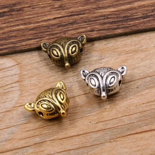 10pcs 6*11*13mm Two Color Fox Bead Spacer Bead Charms For Diy Beaded Bracelets Jewelry Handmade Making