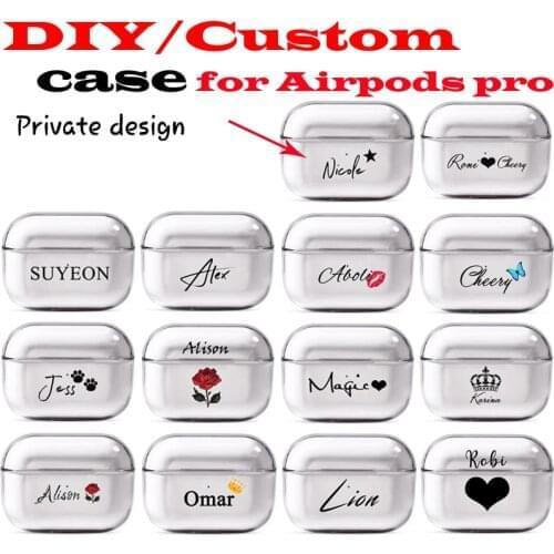 Custom name/logo/image Hard Plastic Case For airpods pro case for Bluetooth Wireless Airpod 3 Cover DIY Customized Photo Letters