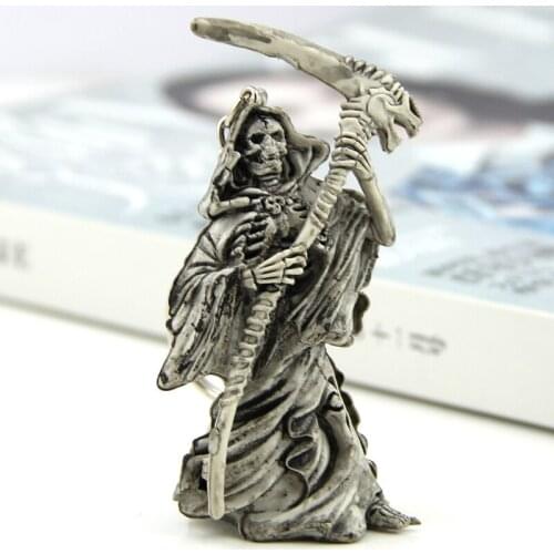 Devils Rubber Ghostmaster Skeleton Crossbones Sickle KeyChain Purse Bag Keyring-Y102