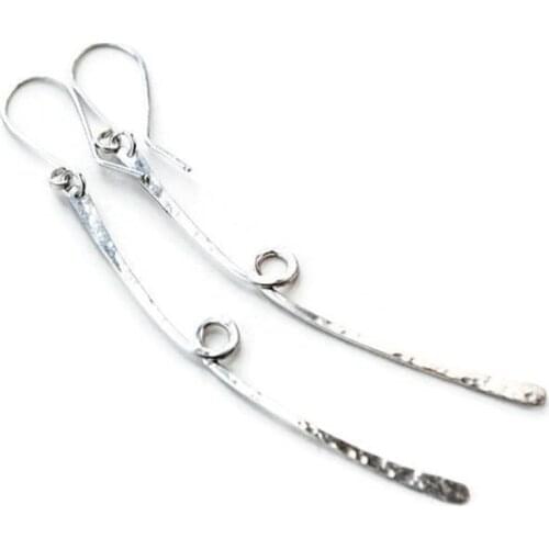 Long Bar Earrings Handmade Jewelry Gold Filled/925 Silver Hammered Brincos Vintage Boho Jewelry Oorbellen Earrings For Women