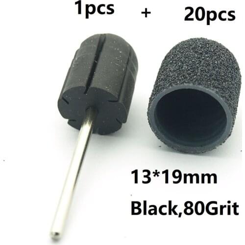 EasyNail 20pcs Blue Sanding Caps Electric Nail Drill Bit Bands UV Gel Polish Remover for Manicure Pedicure Milling Accessories