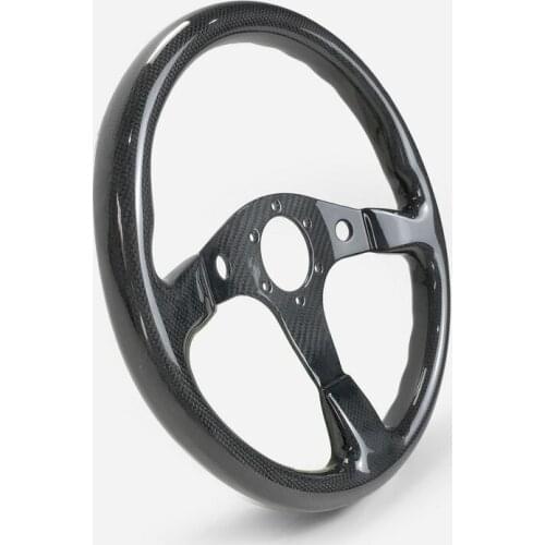 EPR Universal Fit For Civic Supra BRZ GT86 FT86 MX5 GTS S Type Carbon Fiber Flat Steering Wheel (340mm diamete,6 bolts 70mm PCD)