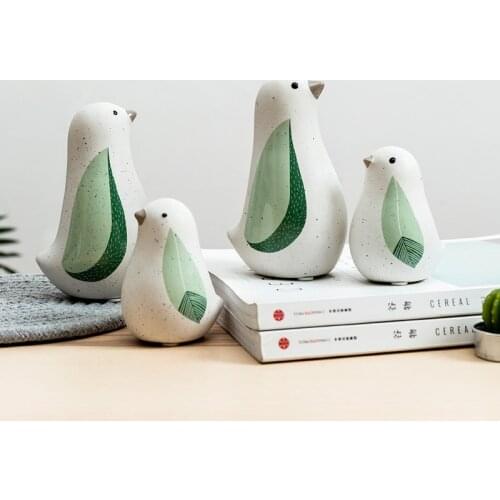 Chinese Style Little Bird Figurines Modern Ceramic Bird Statues Animal Sculpture Home Decoration Crafts Ceramic Wedding Gifts