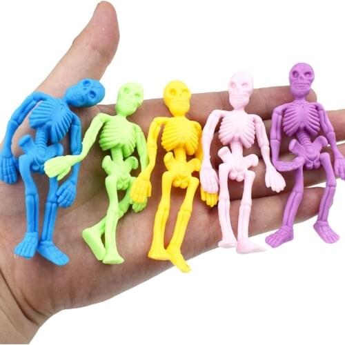 5 Pcs/Set Skull Doll TPR Skeleton Zombie Toys Elastic Soft Non Toxic Kids Children Toy Stress Relief Anti Stress Model Funny