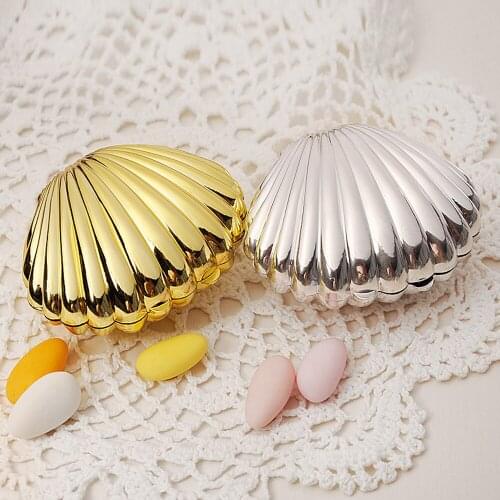Non-personalised 10pcs/Lot Wedding Candy Box Casamento Wedding Favors Gifts Wedding Decoration Mariage Shell Wedding Favor Box
