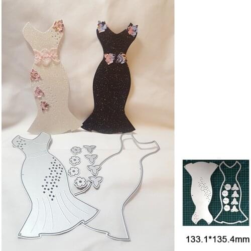 Exquisite Evening Dress Metal Cutting Dies For DIY Scrapbooking Album Paper Cards Decorative Crafts Embossing Die Cuts New