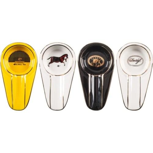 New ceramic Cigar Ashtray Portable Travel Cigarette Ashtrays Pocket Outdoor Car Ash Tray Cigar Holder Fit Cohiba Accessories