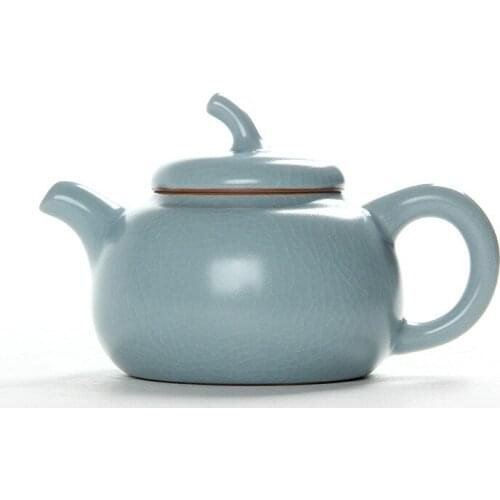 Ru Ware Natural Crack Teapot Supportable Kung Fu Teapot Ceramic Teapot Ru-Porcelain Single Teapot