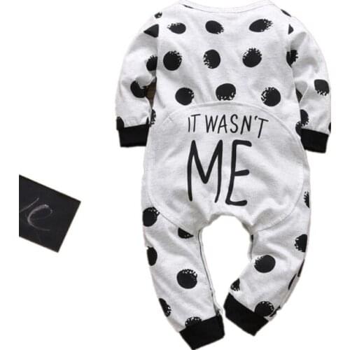 Newborn Baby Boys Girls Romper Infant Clothes Long Sleeve Letter IT WASN'T ME Jumpsuit Autumn Baby Clothing Toddler Outfits