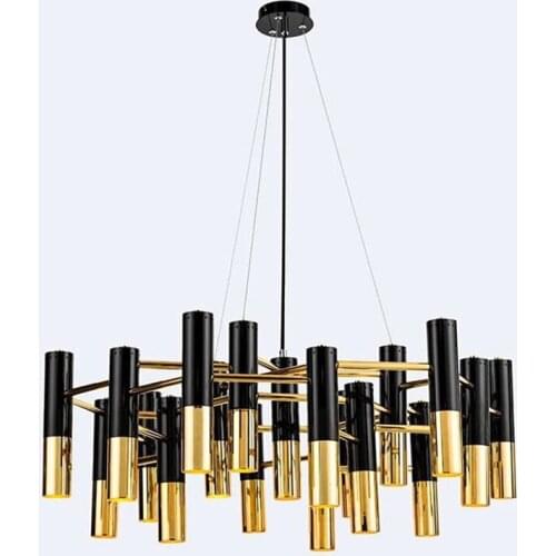 IKE Mental Pipe Hanging Lamp Modern Hanging Light Fixture Simple Chandelier Dinning Room Hotel Home Deco Lighting PA0109