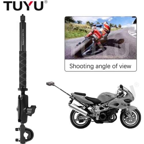 TUYU Motorcycle Bike Invisible Selfie Stick Monopod Handlebar Mount Bracket for Insta360 One R X2 GoPro Max 9 Camera Accessories