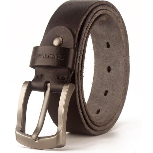 SLiGOLEEE Belts for Men Luxury Designer Strap Full Grain Leather Soft Brown Belt Cowboy Masculino Ceinture 2018 hot Men Belt