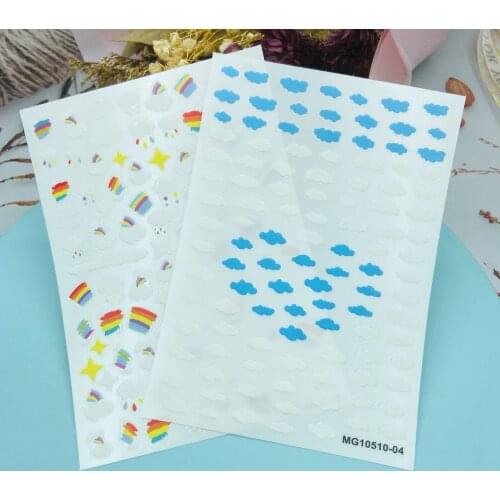 DIY Japanese Style 3d DIY Thin Light Traceless Nail Stickers Rainbws& Clouds Dry Nail Decals Manicure Nail Art Women Girls Gifts