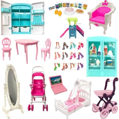 NK 10 pairs/Set Doll Black Shoes Cute Heels Fashion Sandals For Barbie Doll High Quality Baby Toy 019E DZ