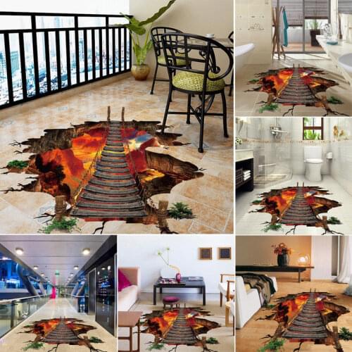 New 3D Vinyl Removable Bridge Floor Wall Sticker Mural Decals Living Home Decor