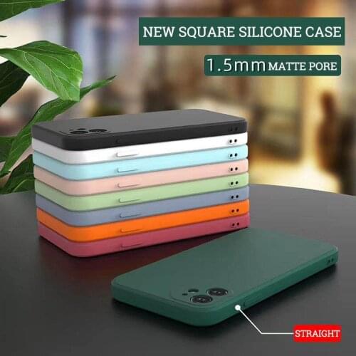 New Square Silicone Case For iPhone 11 Pro Max SE 2020 Case Soft TPU Back Matte Phone Case For iPhone 6 7 8 Plus 6S XS XR X Etui