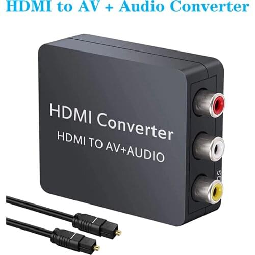 HDMI Converter HDMI to AV + Audio Video Adapter With Toslink Spdif Coaxial Output Support PAL NTSC with Optical Cable