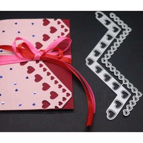 Invitation Geometric Border Cutting Dies Heart Decoration Cut Die Metal Stencil Scrapbooking Embossing New Craft Stamps And Dies