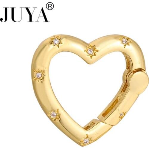 JUYA 5 Pcs Spiral Clasps Connectors Accessories Cubic Zirconia Press Clasp Hooks Handmade Jewelry Findings For Necklace Making