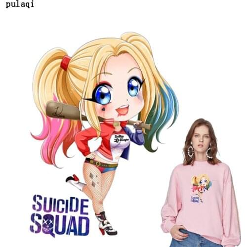 Pulaqi Fashion Clever Girl Iron on Transfer for Clothes DIY Ironing Heat Transfer Vinyl Sticker Thermal Clothing Applique Stripe