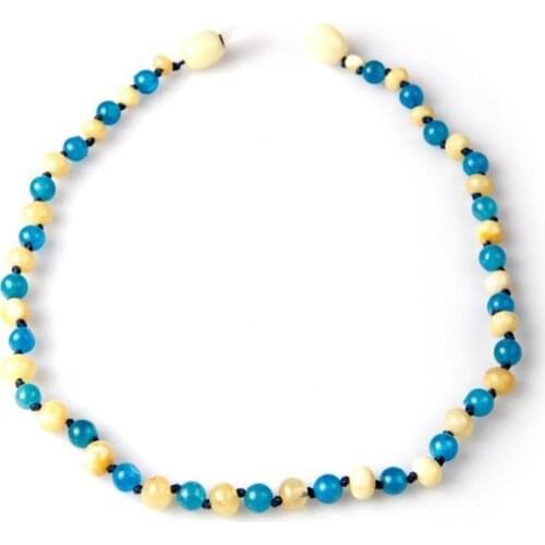 Amber - Apatite Natural Stone Baby Teeth Necklace Organic Healing Stone Amber Chakra