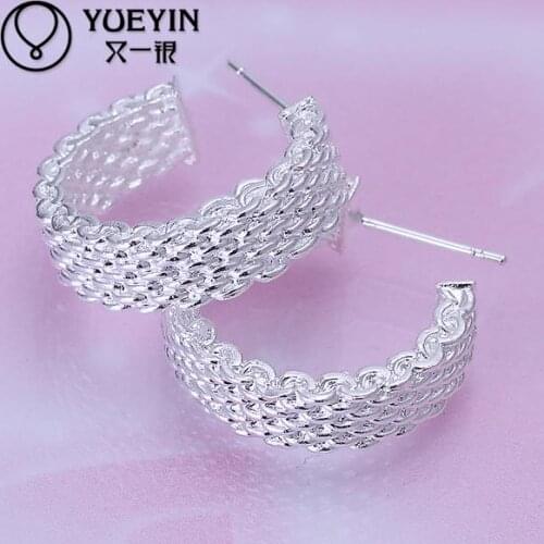 Circle earrings Wholesale chaep silver plated stud earrings for women fashion wedding jewelry anting-anting Trendy