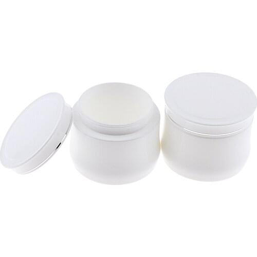 2pcs 150g Round Empty Glass with Lid Cosmetic Storage Container