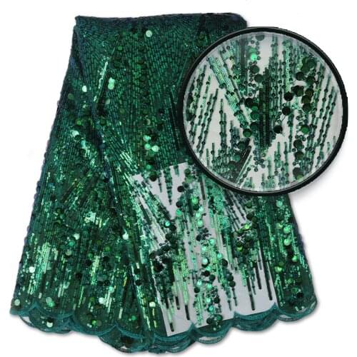 2020 Sequin Lace Fabric Mesh Purple Color African Embroidery Sequence Nigerian French Party Latest High Quality Tulle Hot Sale