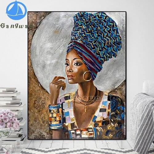 African black womanDiamond painting, jewelry cross stitch diamond embroidery mosaic full drill Hot selling home art room Decor