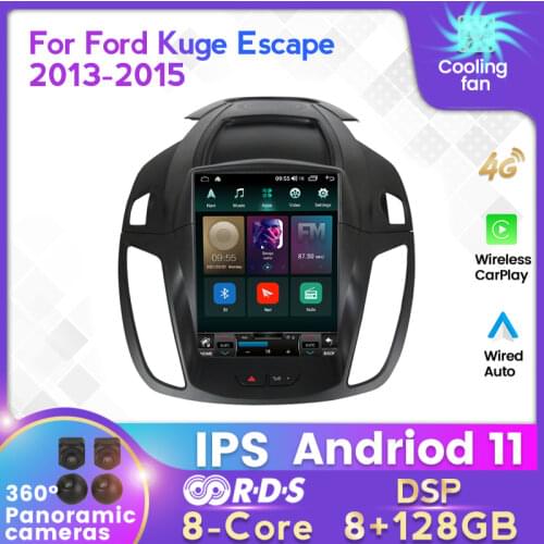Android 11 8 Core 6G+128G 4G LTE WIFI Car GPS Navigation Multimedia Player Vetical Tesla Screen for Ford Kuga Escape 2013-2015