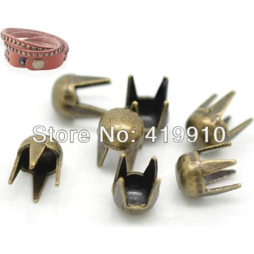 Free shipping -1000PCs Antique Bronze Round Dome Spike Rivet Studs Spots 3mm( 1/8") J1753