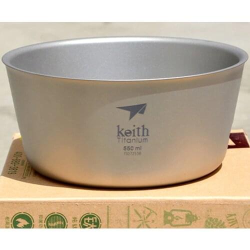 Useful Pure Titanium Bowl DIY Cake Bread Salad Mixer Dinner Round Soup Rice Bowl Camping Travel Tableware 550ml Ti5321
