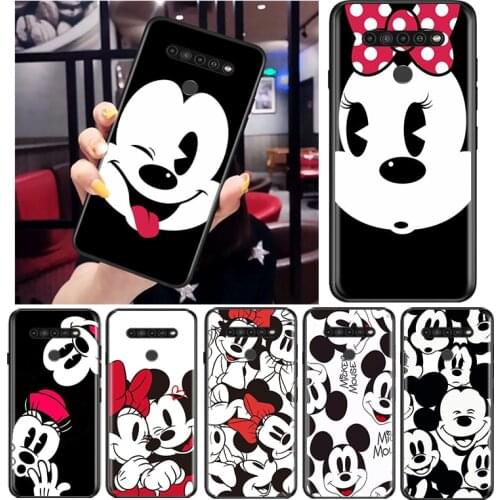 Disney Mickey Minnie Black for LG G8 G8S G8X V30 V35 V40 V50 V60 ThinQ Q60 K40 K50 K30 K41 K51 K61 K71 K92 Black Phone Case