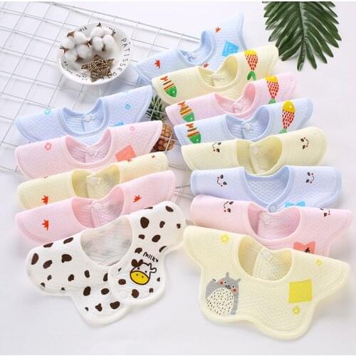 Baby Bibs Printing 360° Rotating Absorbent Saliva Towel Babies Accessories Newborn Soft and Comfortable Baby Goods for Baby Boy