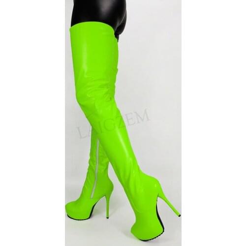 DOBANER Women Over Knee Platform Boots Side Zip Boots Botas Frauen Stiefel Shoes Woman Crossdresser Large Size 44 46 50 52