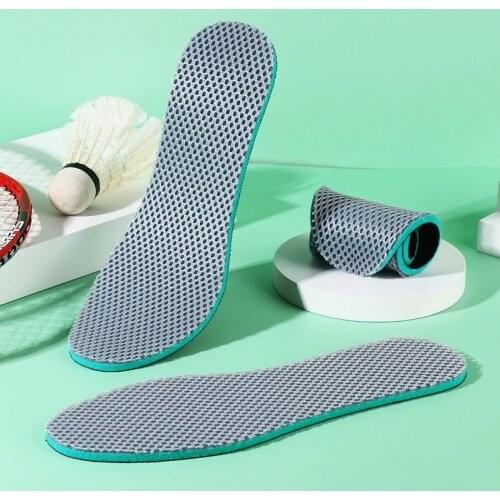 Breathable Shock Absorption Sweat Insole Mesh Deodorant Breathable Cushion Running Insole Men and Women Orthopedic Insole