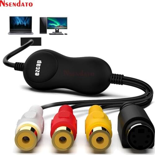 EZCAP 159 USB 2.0 Audio Video Grabber Capture Card Converter Analog Video to Digital Format VHS Camcorder For Windows 10 MAC OS