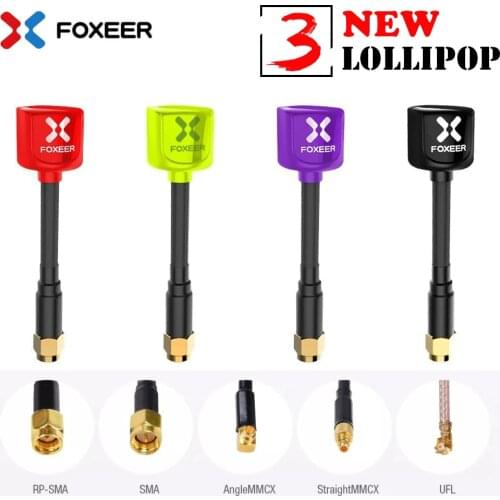 Foxeer Lollipop 3 V3 Antenna 5.8G 2.3dbi VTX RHCP SMA RPSMA UFL Straight/Angle MMCX FPV Antenna For FatShark Skyzone AOMWAY