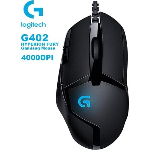 Logitech G402 Hyperion Fury FPS Gaming Mouse with 4000DPI High Speed Fusion Engine 32-BIT ARM Processor Support Windows 10 8 7