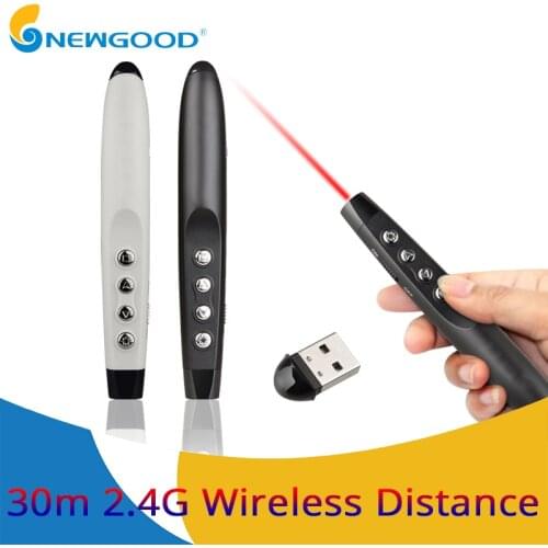 Hot Wireless Presenter Laser Pointers 2.4G RF Wireless PPT Presentation Remote Control Red Light USB Flip Laser Pointer Pen