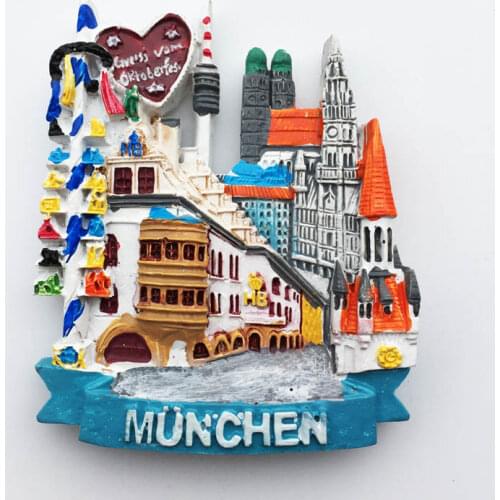 Lychee Street View Landmarks Refrigerator Sticker Germany Munich Landscape Fridge Magnet Home Decoration Travel Souvenirs