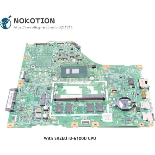 NOKOTION For Lenovo LV110-15ISK Laptop Motherboard SR2EU I3-6100U CPU LV115SK MB 15277-1N 448.08B01.001N Main Board
