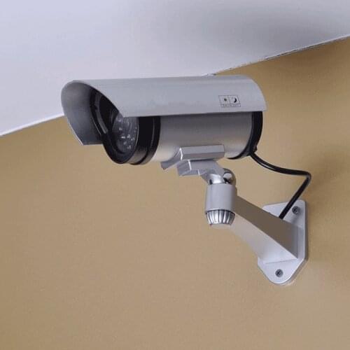 Indoor Outdoor Emulational Fake Dummy CCTV Security Video Surveillance Camera with Red Blinking LED Light Waterproof